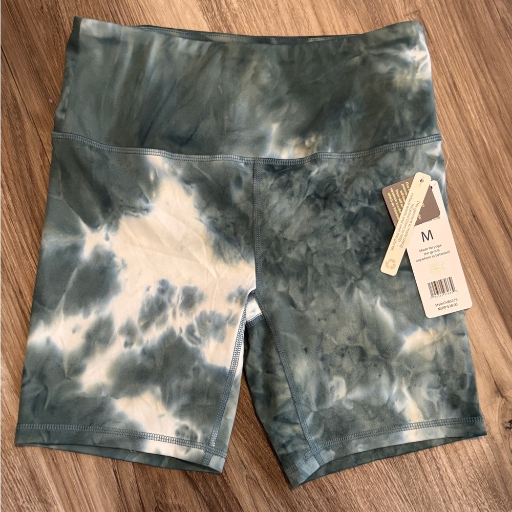 Harmony Balance Yoga Bike Women's Tie-Dye Shorts Green Medium New